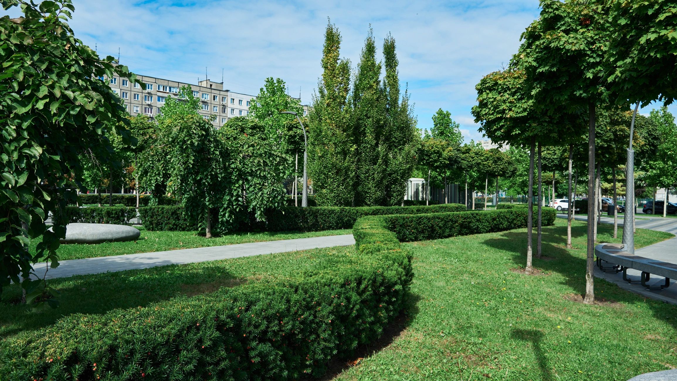 Australian landscaped garden with irrigation-ready lawn